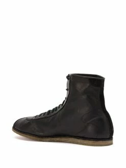 Guidi bottines lacées à empiècements en daim