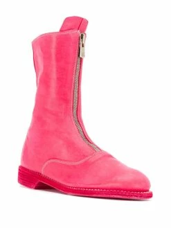 Guidi bottes en cuir à fermeture zippée