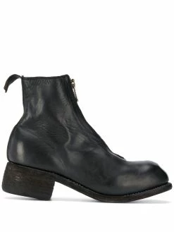 Guidi bottes en cuir à fermeture zippée