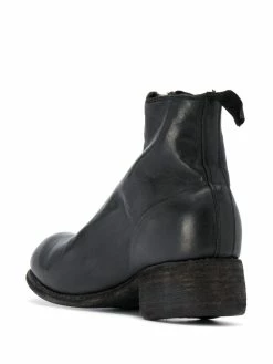 Guidi bottes en cuir à fermeture zippée
