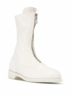 Guidi bottes en cuir à fermeture zippée