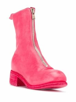 Guidi bottes en cuir à fermeture zippée