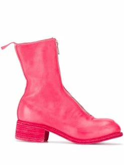 Guidi bottes en cuir à fermeture zippée