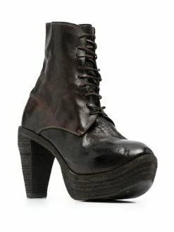 Guidi bottines lacées à plateforme