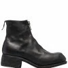 Guidi bottines en cuir à fermeture zippée