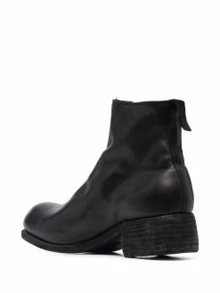 Guidi bottines en cuir à fermeture zippée