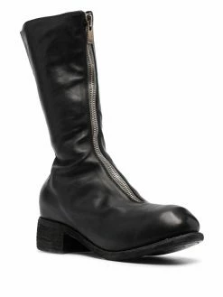 Guidi bottes en cuir à fermeture zippée