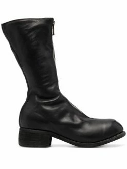 Guidi bottes en cuir à fermeture zippée