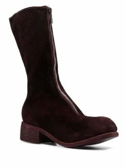 Guidi bottes en cuir à fermeture zippée
