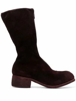 Guidi bottes en cuir à fermeture zippée