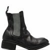 Guidi bottines en cuir à fronces
