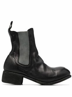 Guidi bottines en cuir à fronces