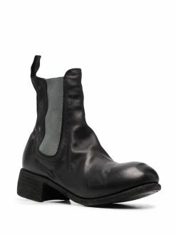 Guidi bottines en cuir à fronces