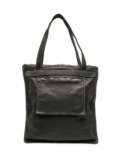 Guidi sac cabas zippé en cuir