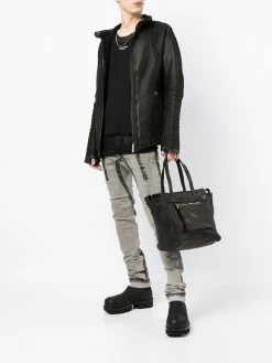 Guidi sac cabas zippé en cuir