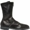 Guidi bottines en cuir à fermeture zippée