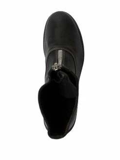 Guidi bottines en cuir à fermeture zippée