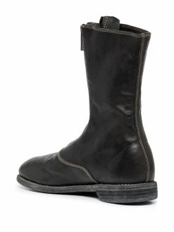 Guidi bottines en cuir à fermeture zippée