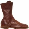 Guidi bottines en cuir à fermeture zippée