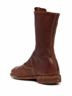 Guidi bottines en cuir à fermeture zippée