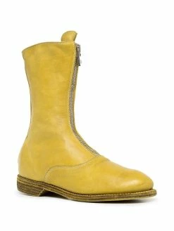 Guidi bottines en cuir à fermeture zippée