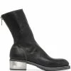 Guidi bottines en cuir à fermeture zippée