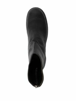 Guidi bottines en cuir à fermeture zippée