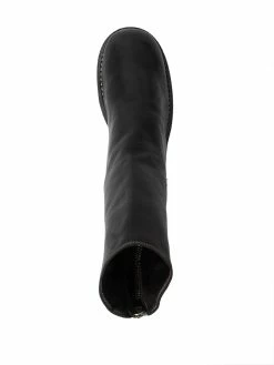 Guidi bottines en cuir à fermeture zippée