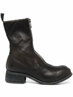 Guidi bottes en cuir à fermeture zippée