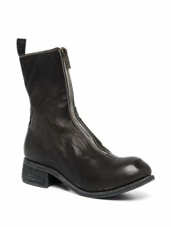 Guidi bottes en cuir à fermeture zippée