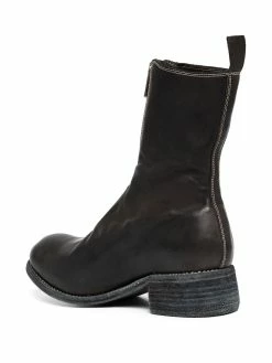 Guidi bottes en cuir à fermeture zippée